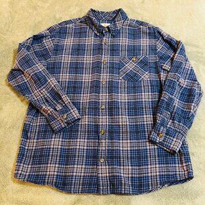 Field & Stream mens plaid flannel button down long sleeve shirt - blue gray XL